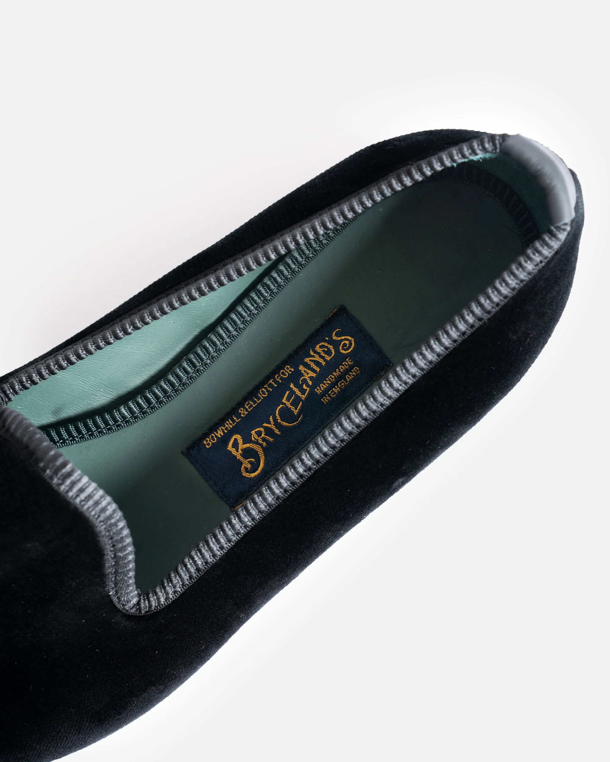Bryceland's x Bowhill & Elliott Velvet Slippers Black (Thunderbird) - Image 5