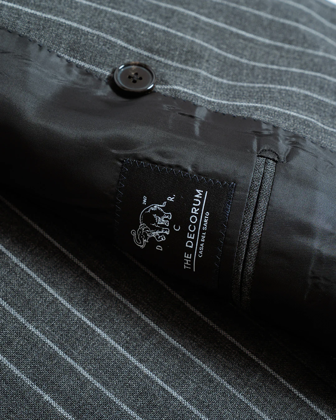 Casa Del Sarto Grey Stripe Double Breasted Suits - Image 5