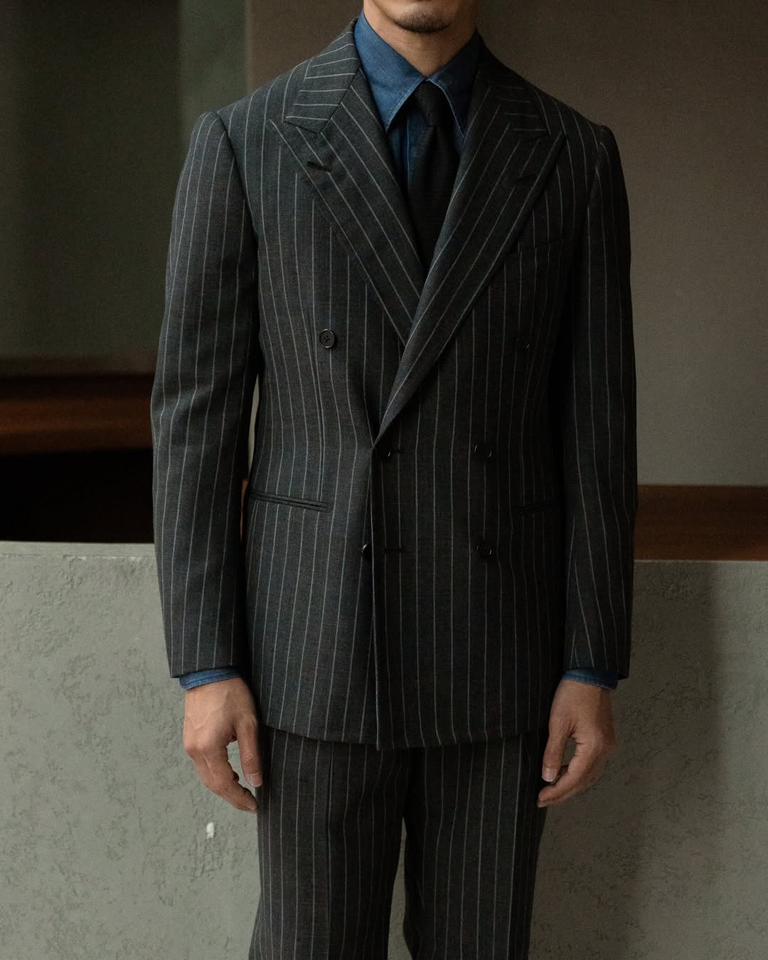 Casa Del Sarto Grey Stripe Double Breasted Suits - Image 9