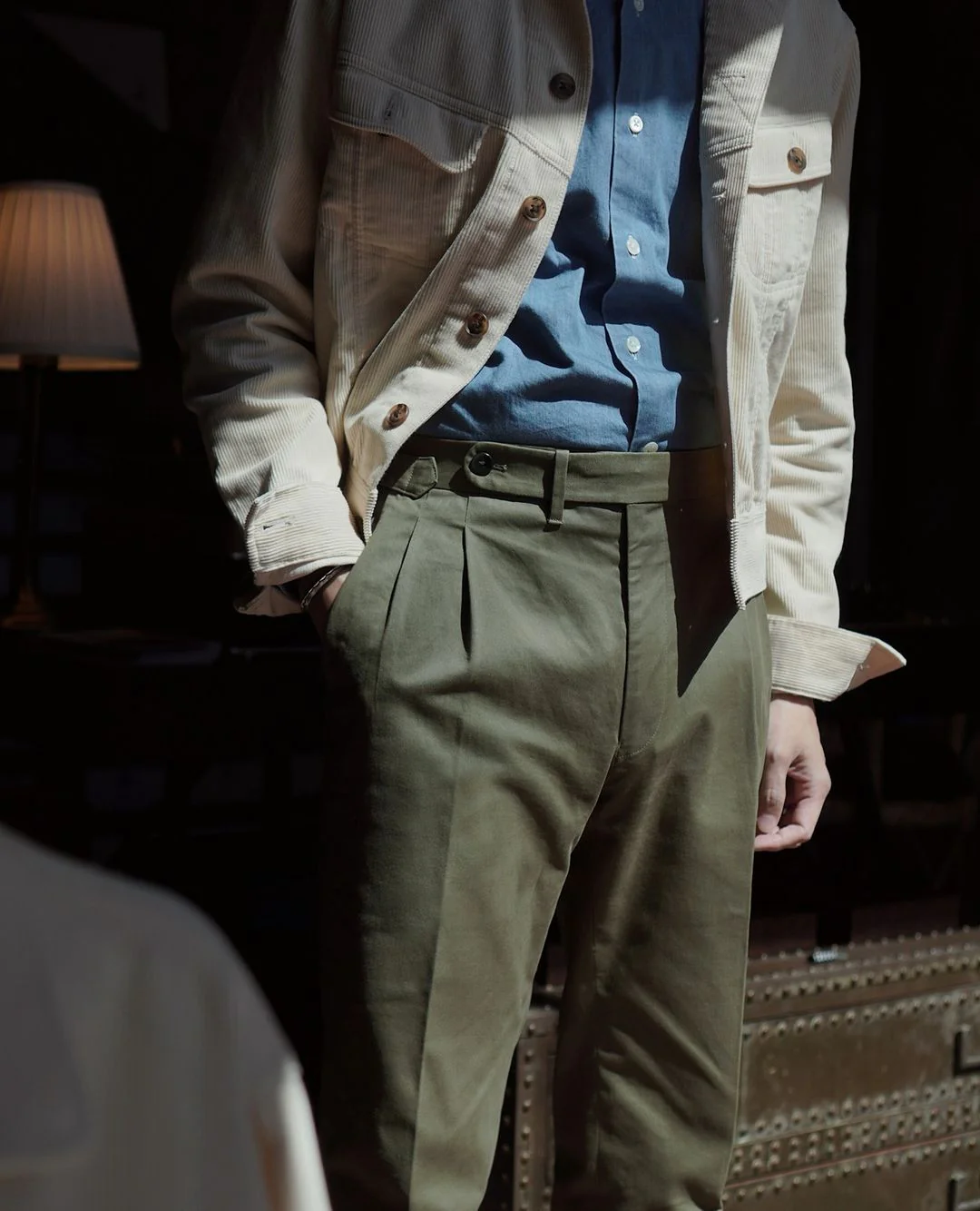 Echizenya Olive Cotton Pants - Image 5