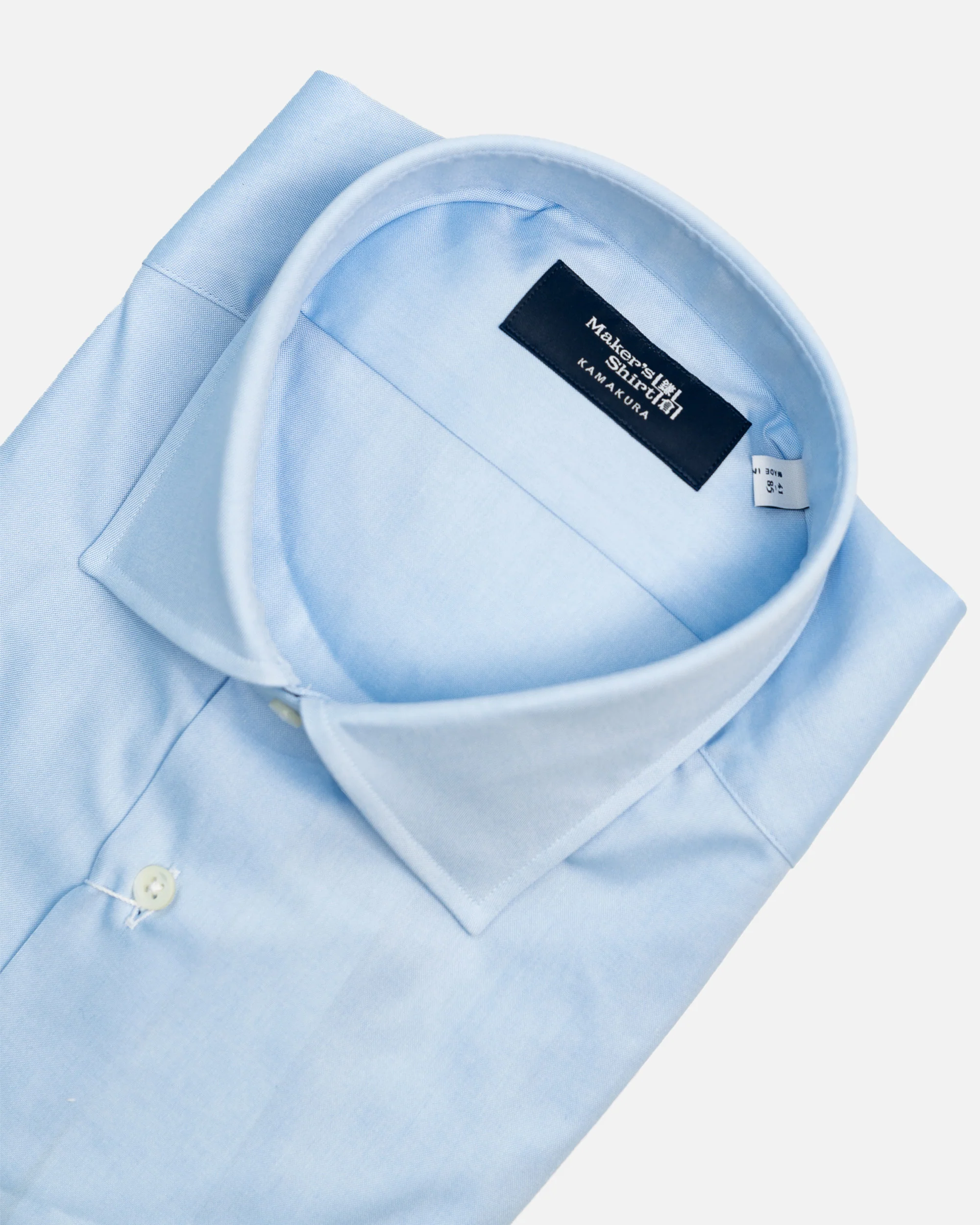 Kamakura Blue Spread Collar Broadcloth Shirt - Image 3