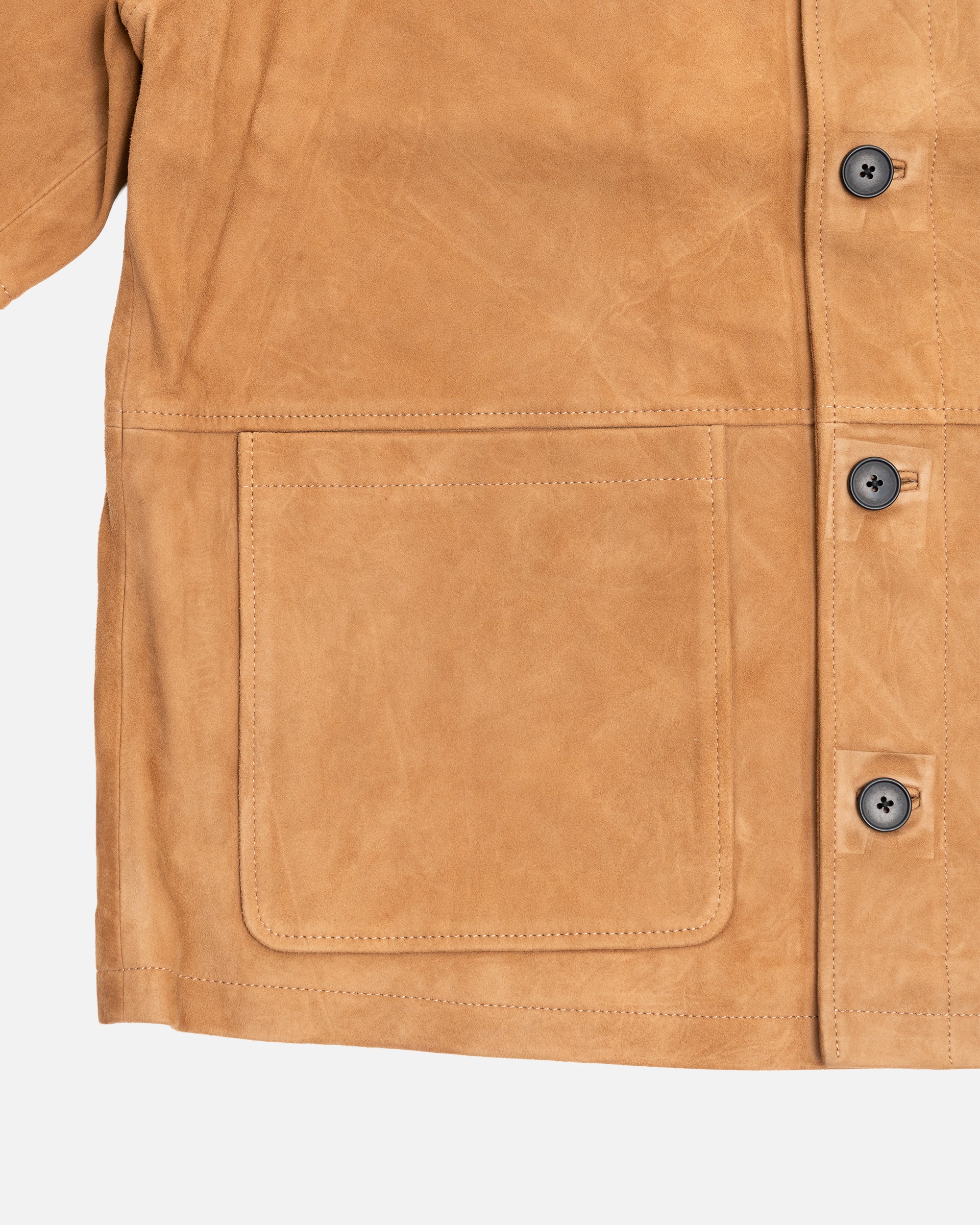 Percival Afterward Suede Chore Jacket Tan - Image 3