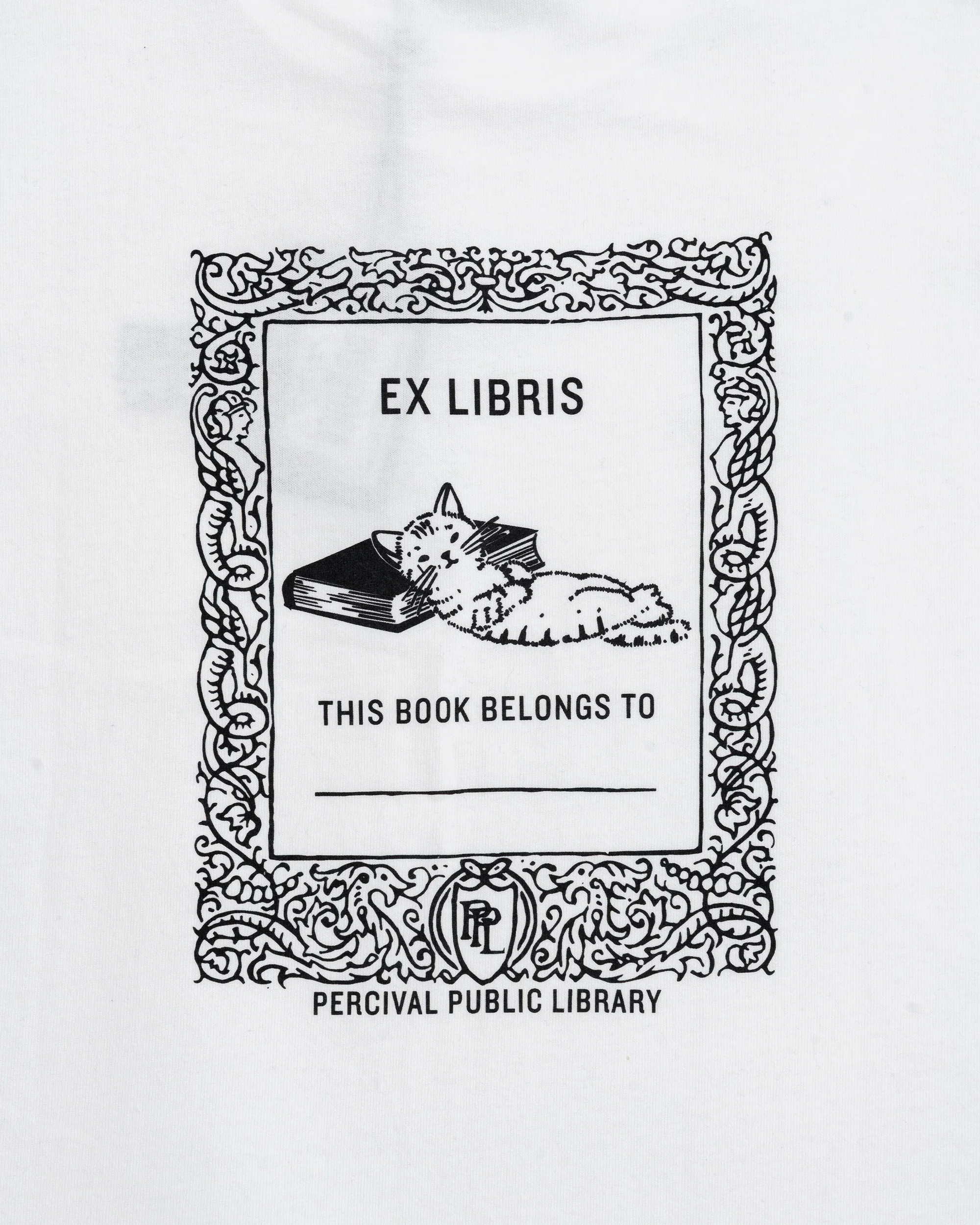 Percival Ex Libris Oversized T-Shirt Cotton White - Image 4