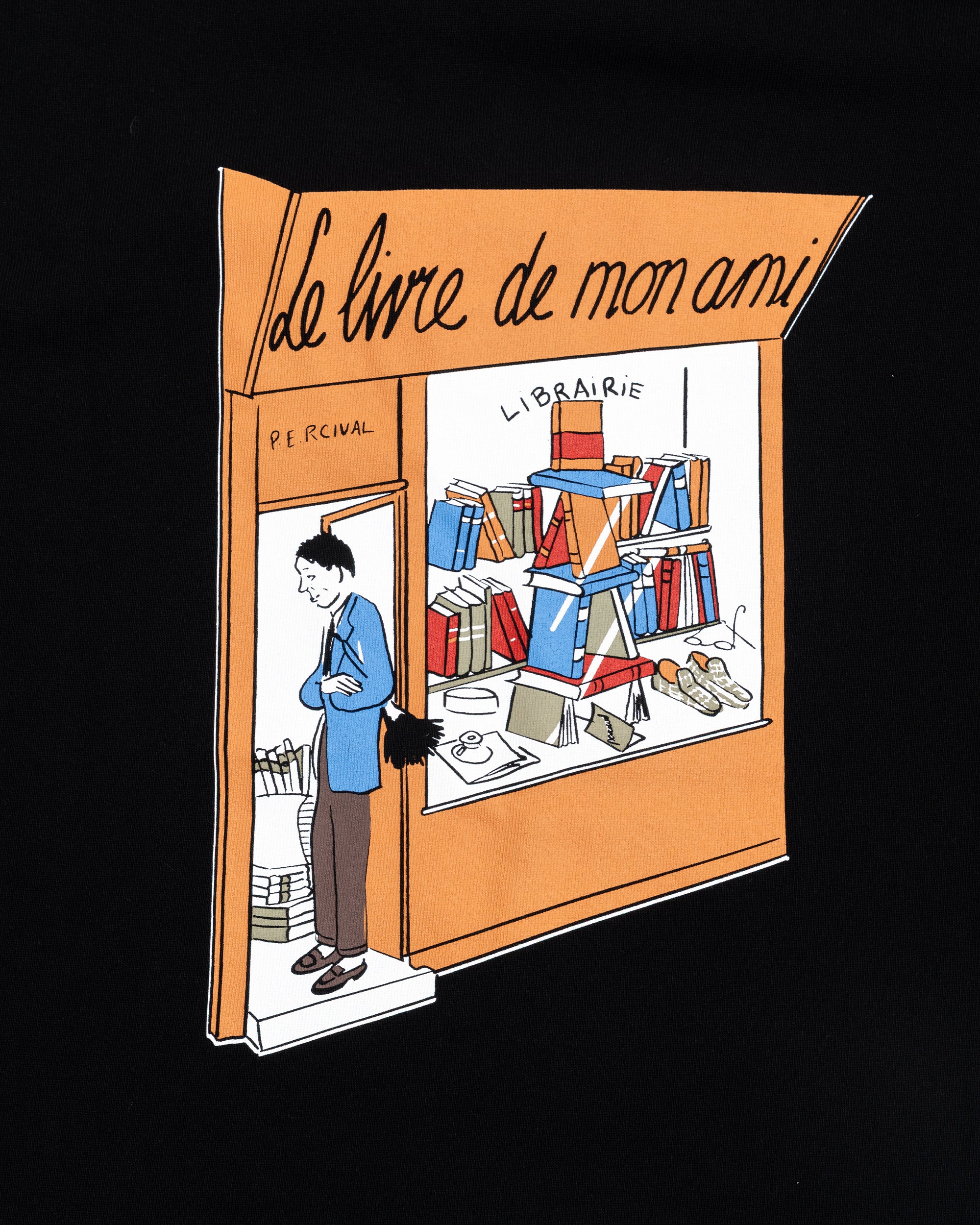 Percival Le Livre De Mon Ami Oversized T-Shirt Cotton Black - Image 4
