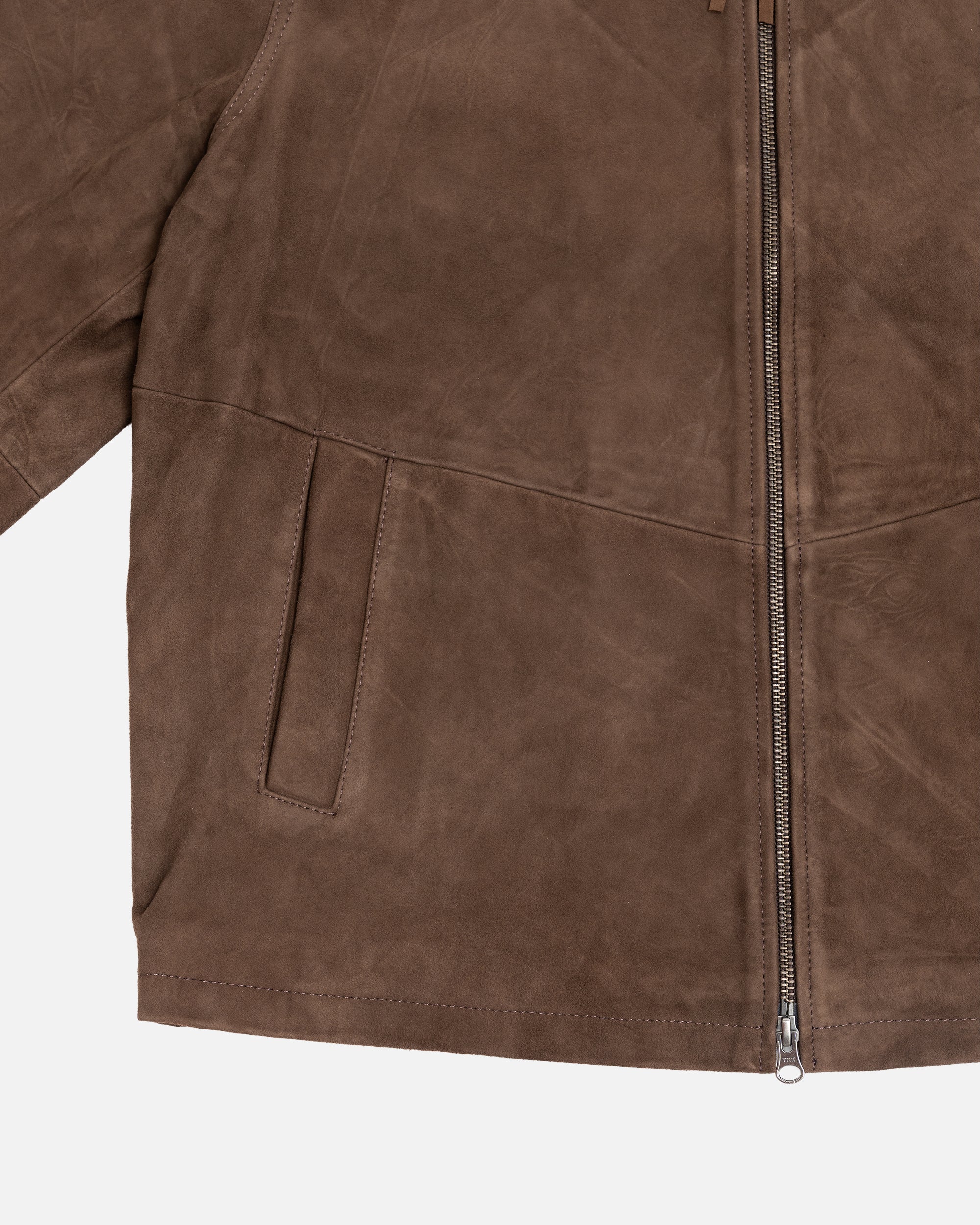 Percival Prologue Soft Suede Jacket Espresso Brown - Image 3