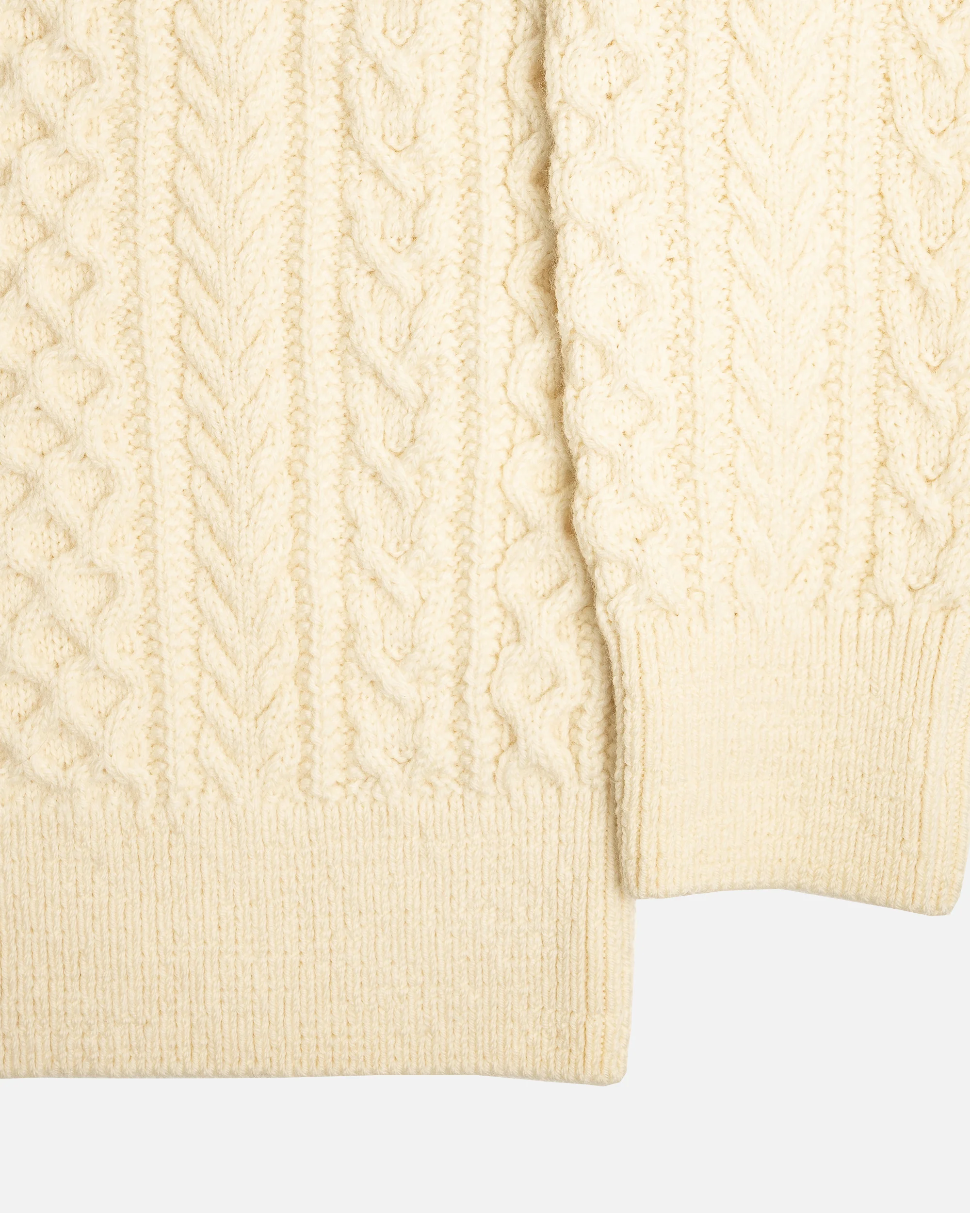 Yonetomi Reborn Wool Aran Knit Pullover White - Image 3