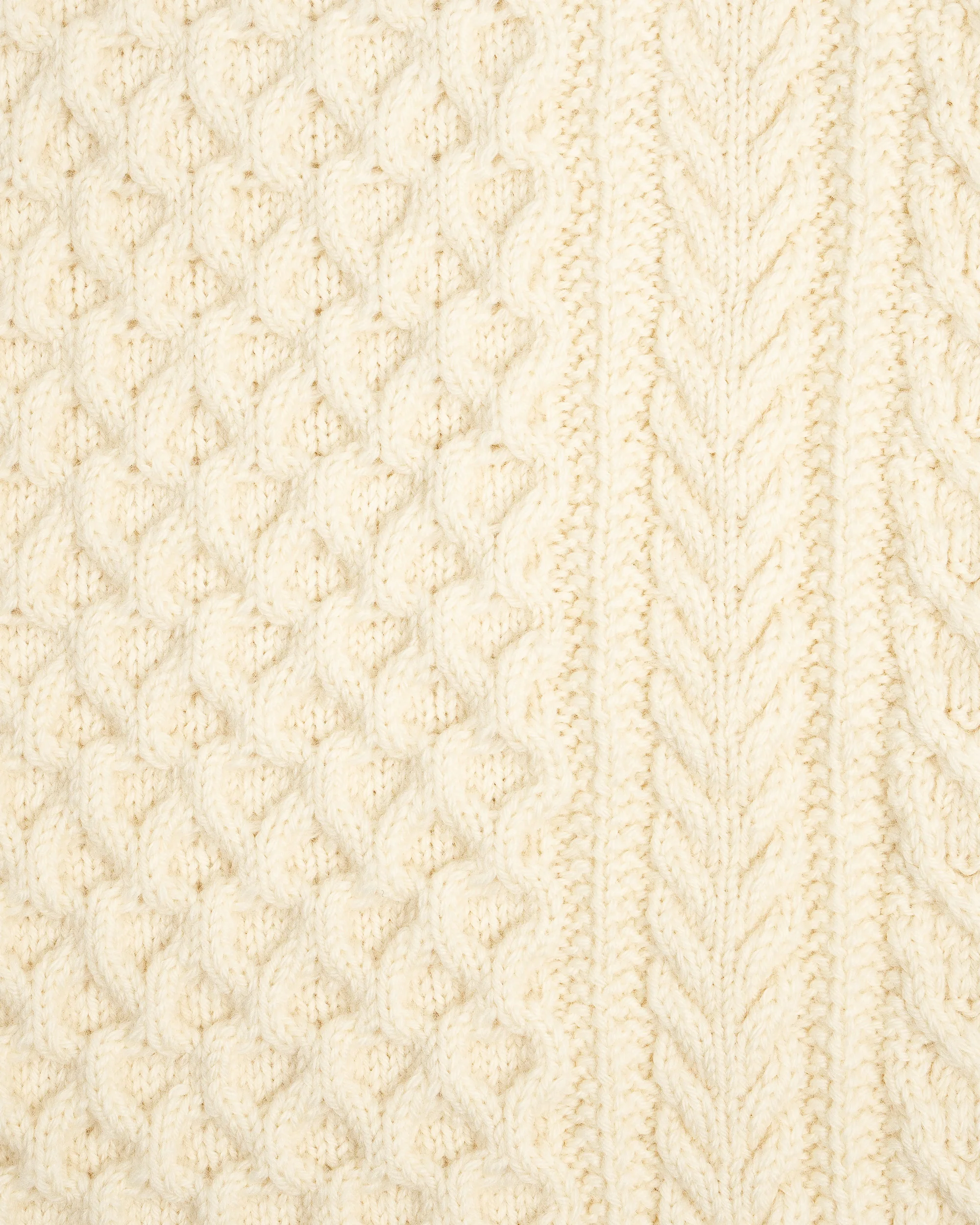 Yonetomi Reborn Wool Aran Knit Pullover White - Image 4