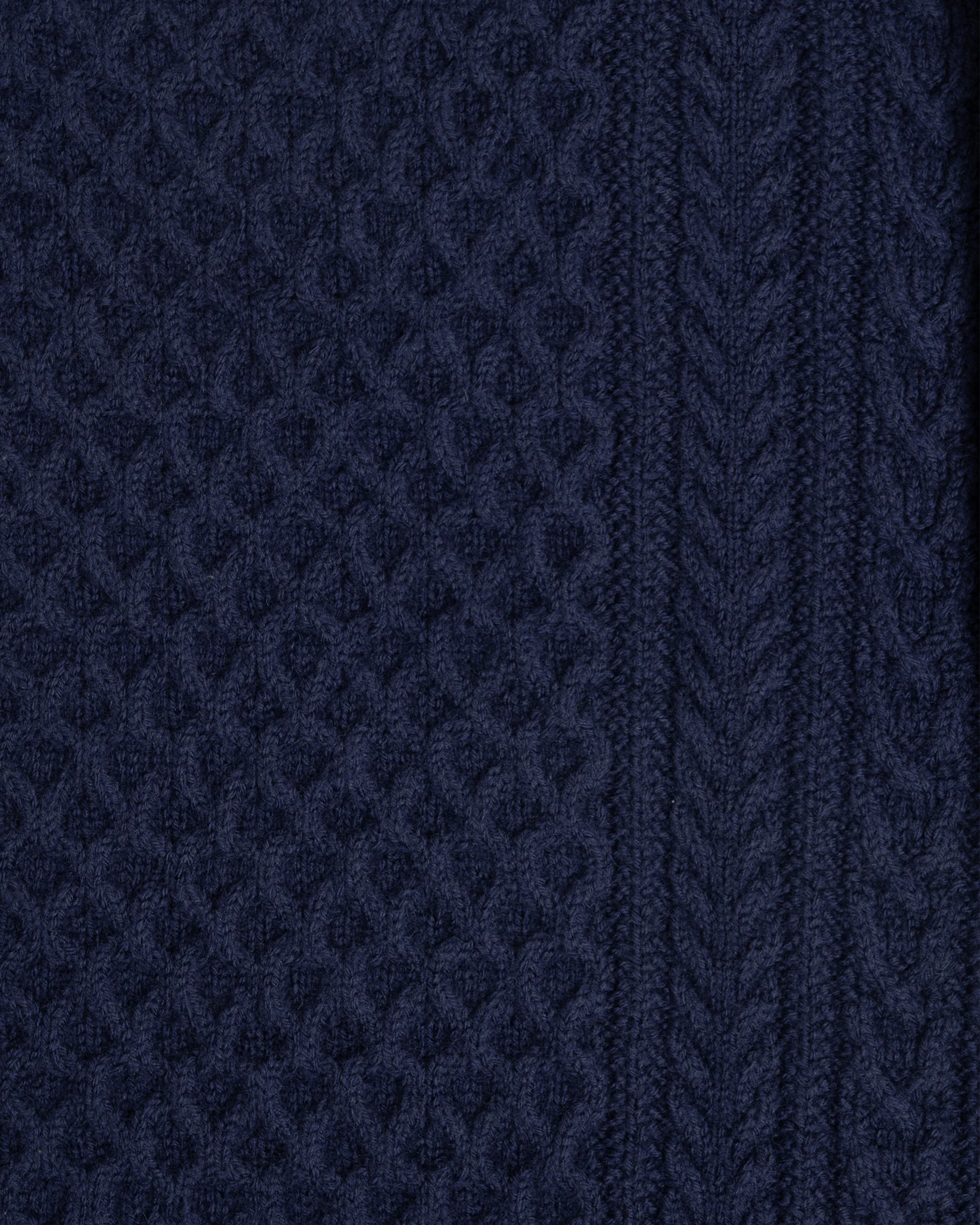 Yonetomi Reborn Wool Aran Knit Pullover Navy - Image 4
